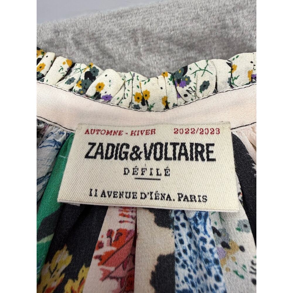 Zadig & Voltaire Rocade Mixed Print Silk Mini Dress Boho XS Rare Multicolor - Picture 11 of 12